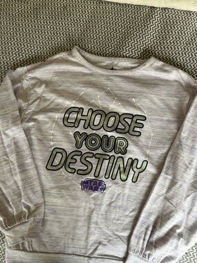 Disney Star Wars Heather Gray 'Choose Your Destiny' Pullover with Purple Logo